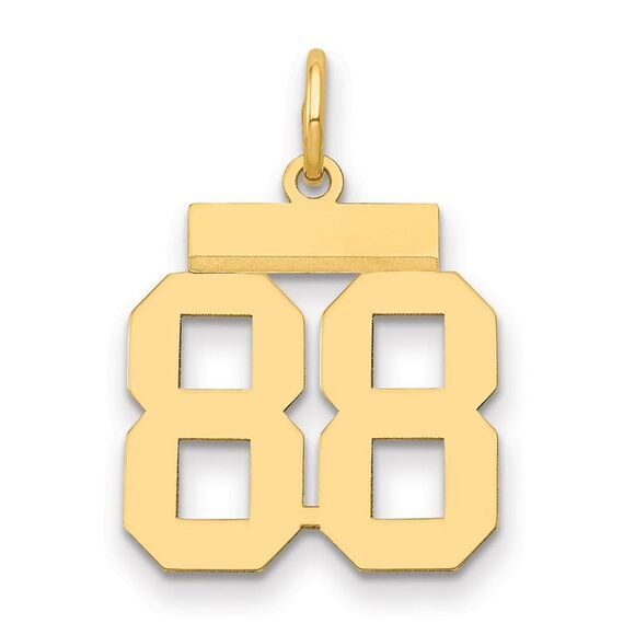 14k Yellow Gold, Athletic Collection, Small Polished Number 88 Pendant - Picture 1 of 3